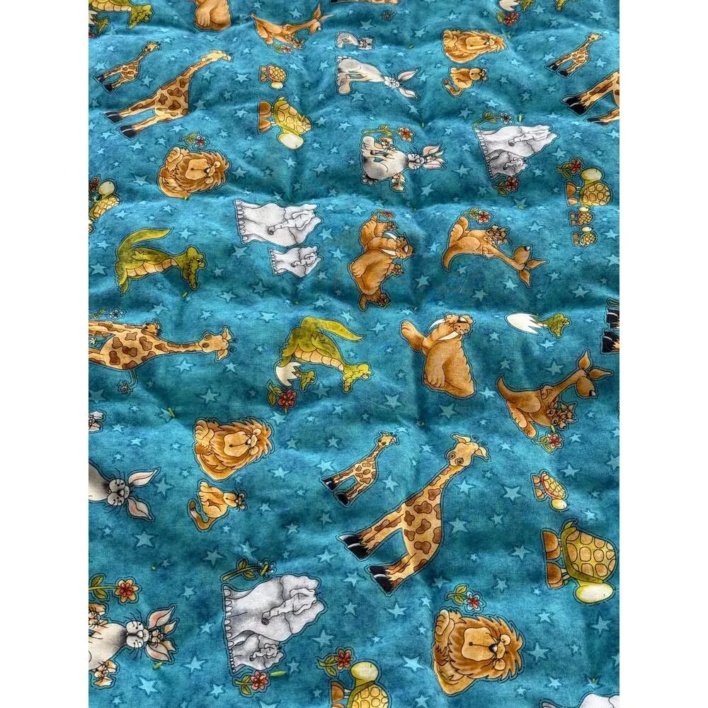 HANDMADE OOAK Safari Noah's Ark Baby Quilt Play Mat Christian Nursery Blanket